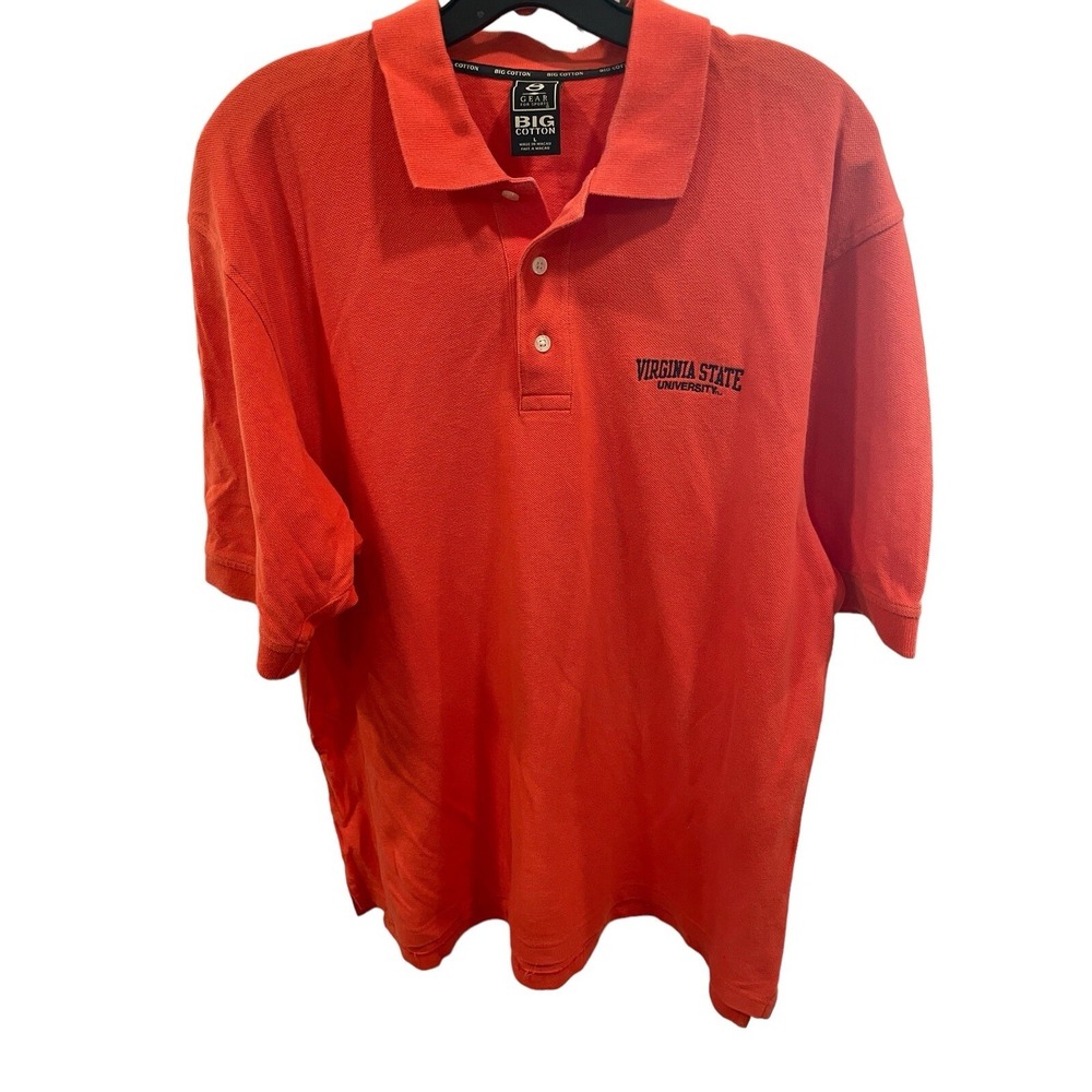 Polo Shirt Large Orange Virginia State Men's‎ SI53